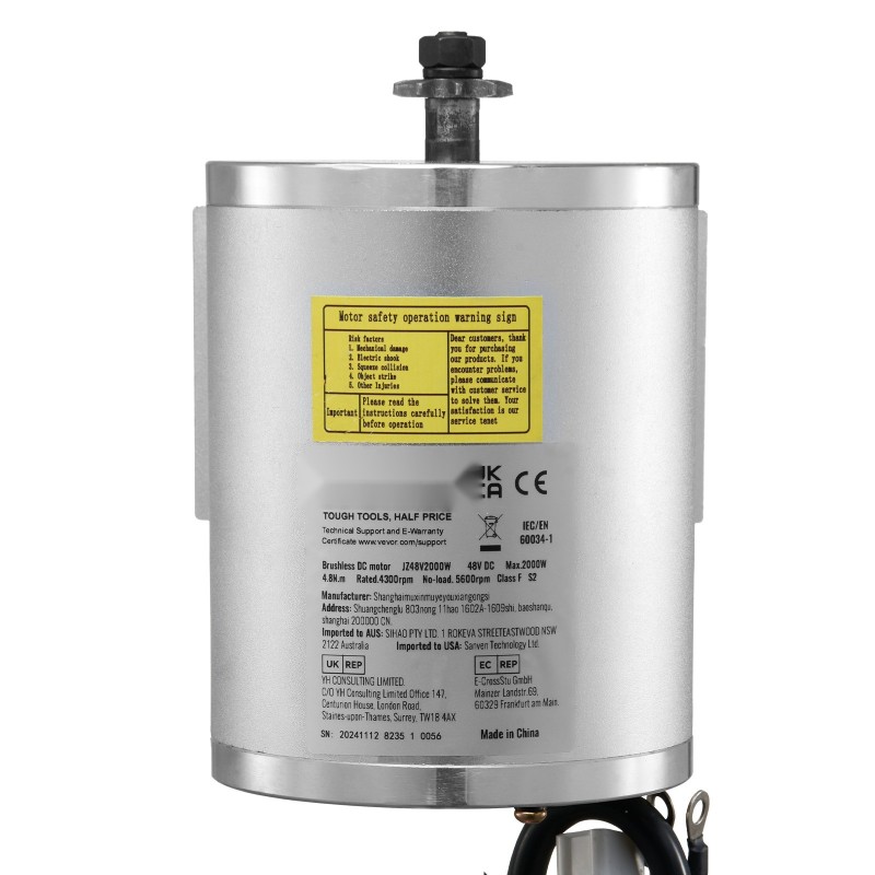 Harjaton tasavirtamoottorisarja 48V 2000W kupariydin päivitetty ohjain ja kaasukahva