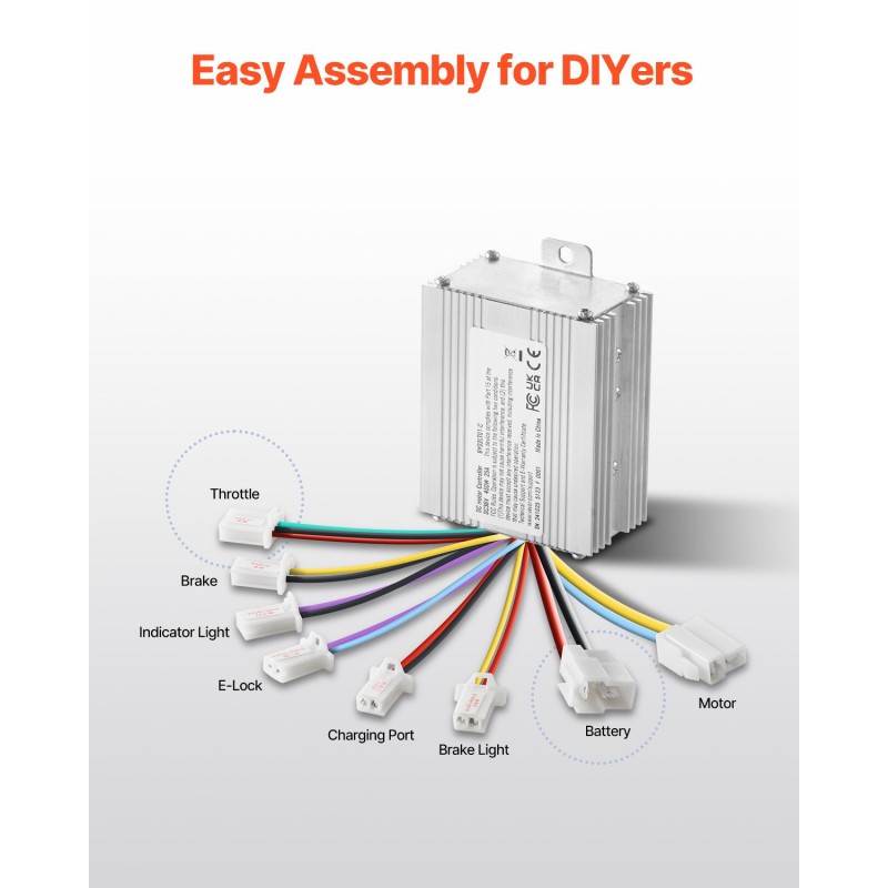 Harjallinen tasavirtamoottoripaketti 450 wattia 36 volttia 3000 kierrosta minuutissa ohjaimella kupariytimellä