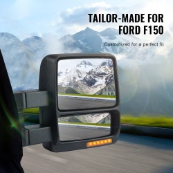 Peräkärrypeilit pari 2004–2014 Ford F150 sähkösäätöiset lämmitettävät suuntavaloilla allasvaloilla taso- ja kuperalasit