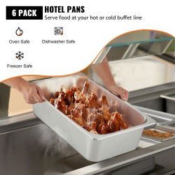 Täysikokoinen ruostumaton teräs GN-vuoka 14,2 cm syvä 6 kpl