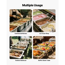 Täysikokoinen GN 1/1 ruostumaton teräs höyryvuoka 145 mm 20,5 l