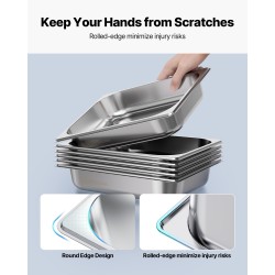 Höyryastia ruostumatonta terästä 1/2-kokoinen 63,5 mm syvä 3,8 L 4 kpl