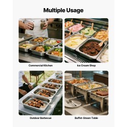 Höyryastia ruostumatonta terästä 1/2-kokoinen 63,5 mm syvä 3,8 L 4 kpl