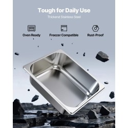 Höyryastia ruostumatonta terästä 1/2-kokoinen 98 mm 6 l 6 kpl