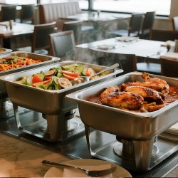 Höyryastia ruostumatonta terästä 1/2-kokoinen 98 mm 6 l 6 kpl