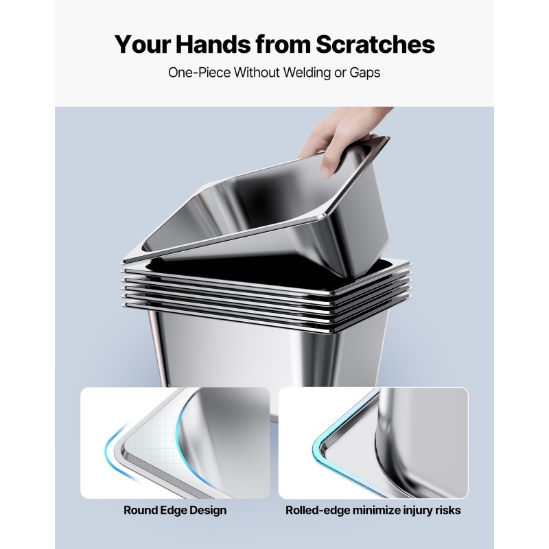 Ruostumaton teräs GN-astia puolikokoinen 148 mm syvä 9 litraa kansilla 2 kappaletta