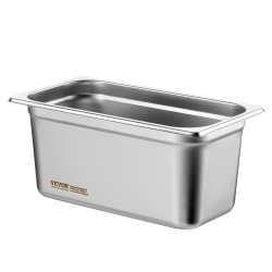 1/3-kokoiset höyrypannut 6 tuumaa syvät 8 kappaletta kansineen ruostumatonta terästä