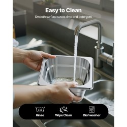 Vuoka 1/6 kokoinen ruostumaton teräs 100 mm 1,7 l 6 kpl