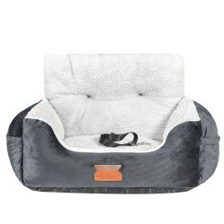 Koiran turvaistuin autoon harmaa plyysipinta irrotettava päällinen alle 9,1 kg