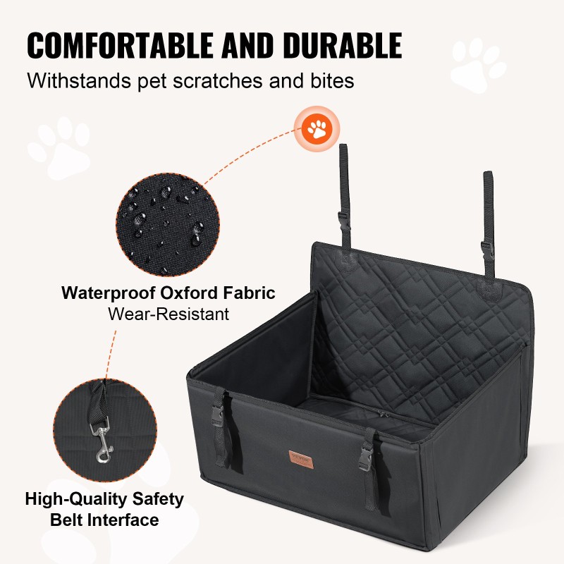 Koiran autosänky auton takaistuimelle vedenpitävä 600D Oxford musta enintään 48.5 paunaa