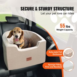 Koiran autopenkki vesitiivis Oxford-kangas sienipehmuste turvatalutushihna säilytystasku irrotettava päällinen vaaleanruskea ja