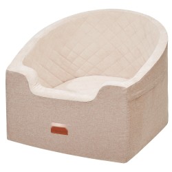 Koiran autopenkki vesitiivis Oxford-kangas sienipehmuste turvatalutushihna säilytystasku irrotettava päällinen vaaleanruskea ja