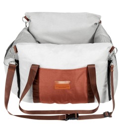 Koiran autopenkki vesitiivis 600D kangas harmaa PP puuvillatäytteellä sivukahvat turvakiinnityshihna säilytystasku