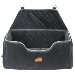 Koiran autopaikka musta kristallisametti sientä sisältävällä täytteellä säädettävillä turvavöillä 55 paunaa