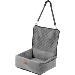 Auton koiranistuin harmaa kristallivelpikangas sienitäyte irrotettava päällinen enintään 18 kg