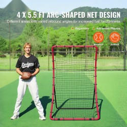 Palautusverkko baseball- ja softball-harjoitteluun Q195-hiiliteräsrunko 1219 x 1676 mm 5 asentoa