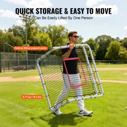 Palautusverkko baseball ja softball teräsrunko ja PE-verkko 1067x1829 mm 5 säädettävää asentoa