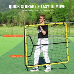 Harjoitusverkko pesäpalloon ja softboliin 122 x 137 cm teräsrunko 4-portainen kulmansäätö