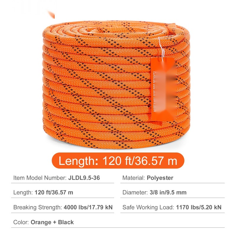 Polyesteriköysi kaksinkertaisella punoksella 9,5 mm x 36,57 m 48-säikeinen