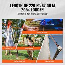 Polyesteriköysi 19 mm 67 m kaksinkertainen 24-säikeinen punos puunhoitoon ja kiipeilyyn