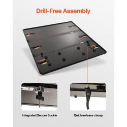 Kolmiosainen alumiininen lavapeite Ford F-150 6,5' lavalle musta LED-valolla