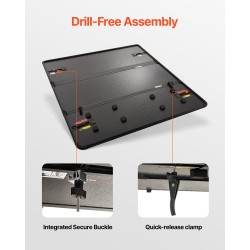 Alumiininen kolmiosainen lavapeite sopii Ram 1500 Fleetside 5,7' lavalle ilman Ramboxia