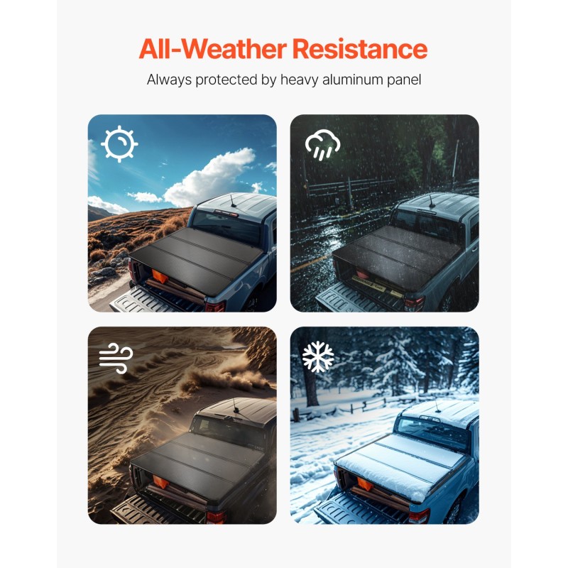 Kolmiosainen alumiininen lavapeite sopii Ford F-150 2015–2024 musta