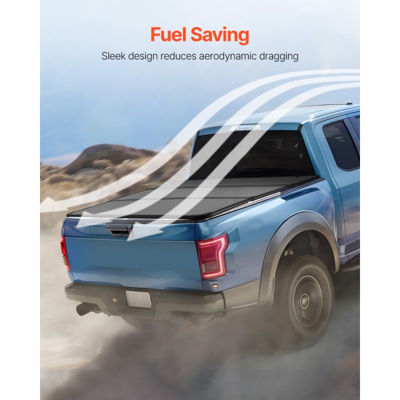 Kolmiosainen alumiininen lavapeite sopii Ford F-150 2015–2024 musta