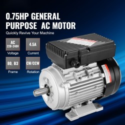 Sähkömoottori 0,55kW 1400r/min 220–240V yksivaiheinen runkokoko 80 B3 19mm akseli