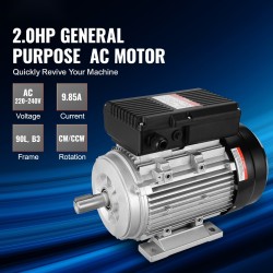 Sähkömoottori 1,5kW 1400 kierrosta minuutissa 220–240V 90L B3-asennus 24mm uritettu akseli