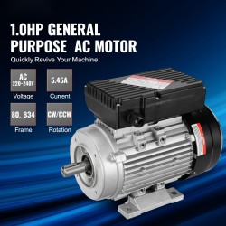 Sähkömoottori 0,75 kW yksivaiheinen 220–240V 1400 kierrosta minuutissa B34 19 mm akseli