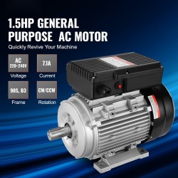 Teräskuorinen yksivaiheinen 1,1 kW vaihtovirtamoottori 220–240 V 2800 kierrosta 24 mm kiila-akseli