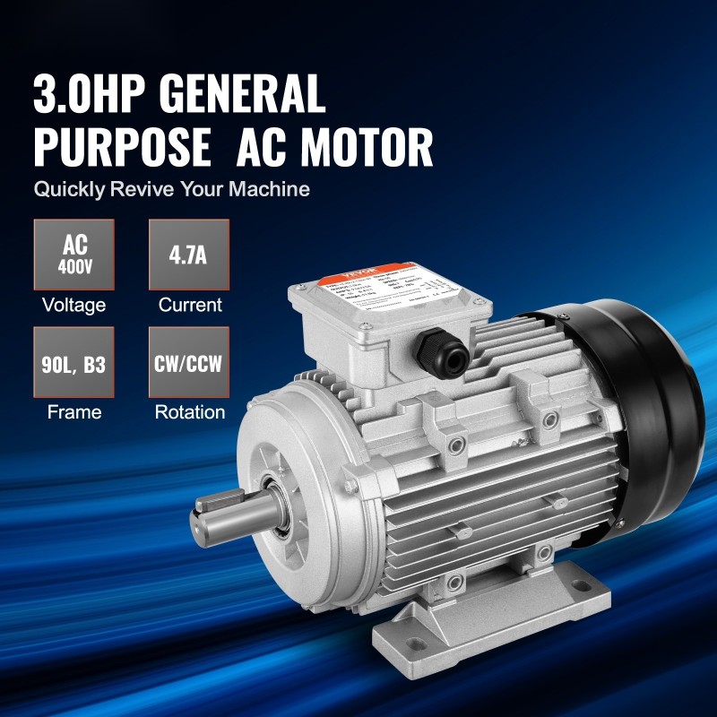 Sähkömoottori 2,2 kW 3-vaiheinen 400 V 2890 kierrosta minuutissa 24 mm akseli