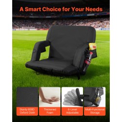 Lämmitettävä taitettava stadionistuin 635 mm leveä kolmella lämmitystasolla selkänojalla