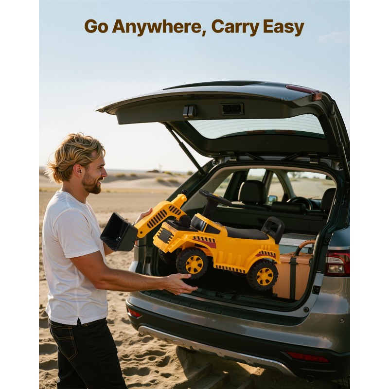 Potkuauto kaivinkone 19–36 kuukauden ikäisille 25 kilon kantavuus säilytystila musiikki