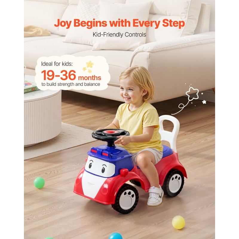 Ajettava työntöauto potkutettava 19–36 kk 25 kg kantavuus säilytystila