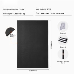 Harjoitusmatto PVC-materiaali 1830x1220 mm liukumaton paksu 1-2 hengelle