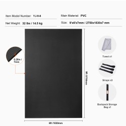 Harjoitusmatto PVC-materiaali 2750x1830 mm liukumaton paksu kantohihna säilytyspussi