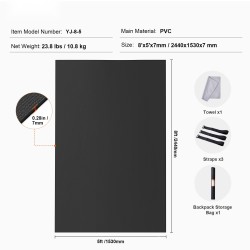 Harjoittelumatto PVC 2440x1530 mm liukumaton paksulla iskunvaimennuksella joogaan ja pilatekseen