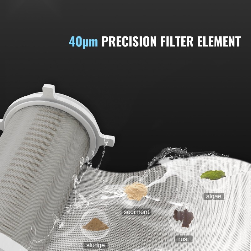 Koko talon 40 mikronin esisuodatin kaivovedelle kuparirungolla ruostumattomalla verkolla