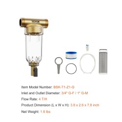 Koko talon 40 mikronin esisuodatin kaivovedelle kuparirungolla ruostumattomalla verkolla