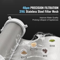 Esisuodatin 40 μm 316L-ruostumatonta terästä porakaivovedelle 3/4 ja 1 tuuman liitoksilla