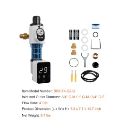 Koko talon esisuodatin kaivovedelle 40 mikronin 4 T/H virtausnopeudella itsehuuhtelulla