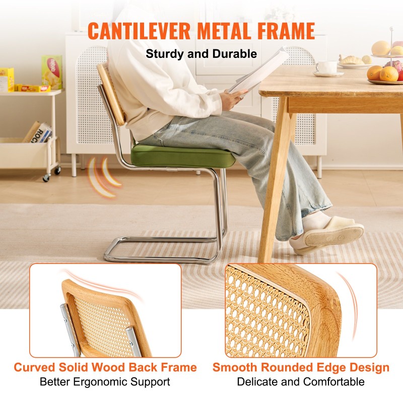 Rottinkituolit 2 kpl muovirottinki samettiverhoillut vihreät metalliset kelkkarungot