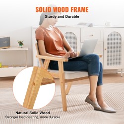 Rottinkituoli PE-rottinkisellä selkänojalla pehmustettu istuin käsinojalla massiivipuurunko ruokailuun ja olohuoneeseen