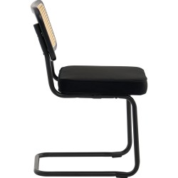 Ruokapöydän tuolit rottinkiselkänojaiset samettipäällysteiset metallirungoilla 4 kpl