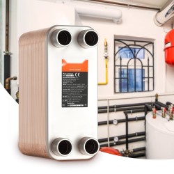 Juotettu levylämmönvaihdin 127x305 mm 80 levyä ruostumatonta terästä kuparijuotos