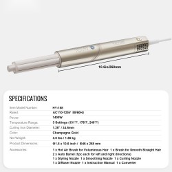 Keraaminen hiustenmuotoilulaite 34,5 mm 8 lisäosaa kuivaaja ja kiharrin