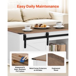 Nostokannellinen sohvapöytä lastulevy 1200 mm valkoinen säilytystilalla