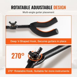 Seinäkiinnitteinen kitarateline viidelle kitaralle alumiinipaneelit vaahtomuovipehmuste akustisille sähkökitaroille ja bassolle